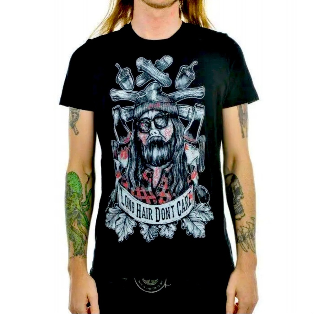 NWT Too Fast Long Hair Don’t Care mens small shirt